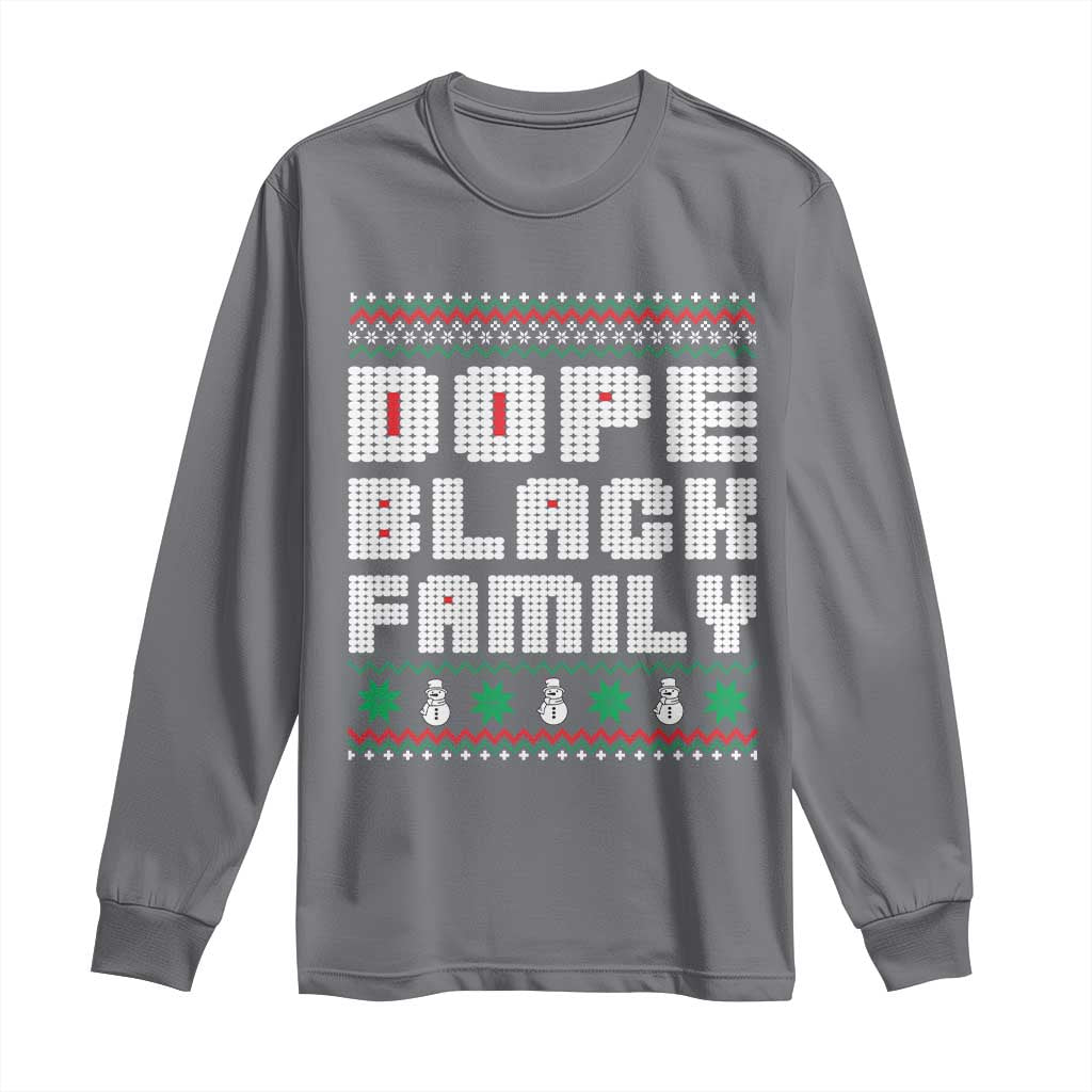 African American Family Christmas Long Sleeve Shirt Dope Black Family Matching Ugly Xmas