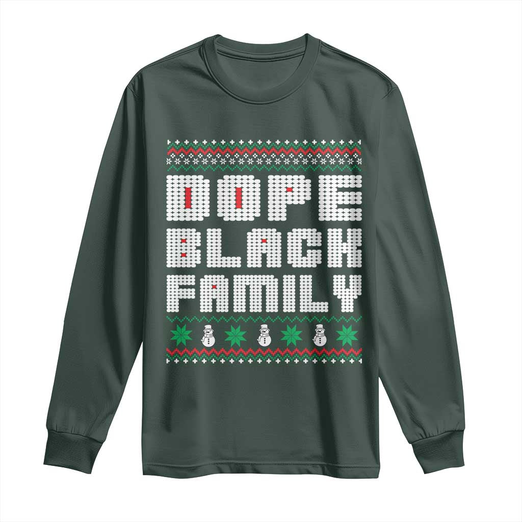 African American Family Christmas Long Sleeve Shirt Dope Black Family Matching Ugly Xmas
