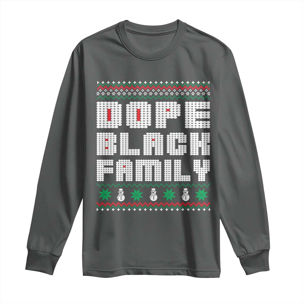 African American Family Christmas Long Sleeve Shirt Dope Black Family Matching Ugly Xmas