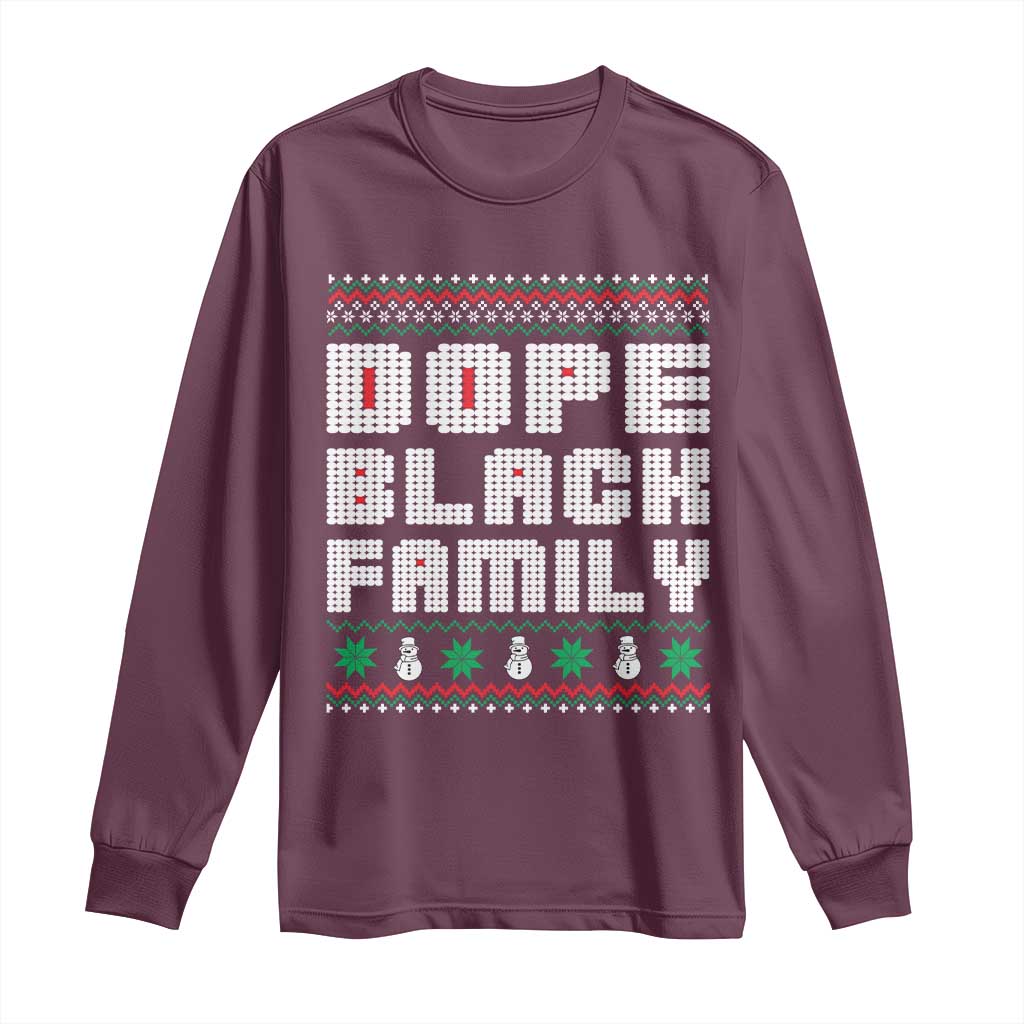 African American Family Christmas Long Sleeve Shirt Dope Black Family Matching Ugly Xmas