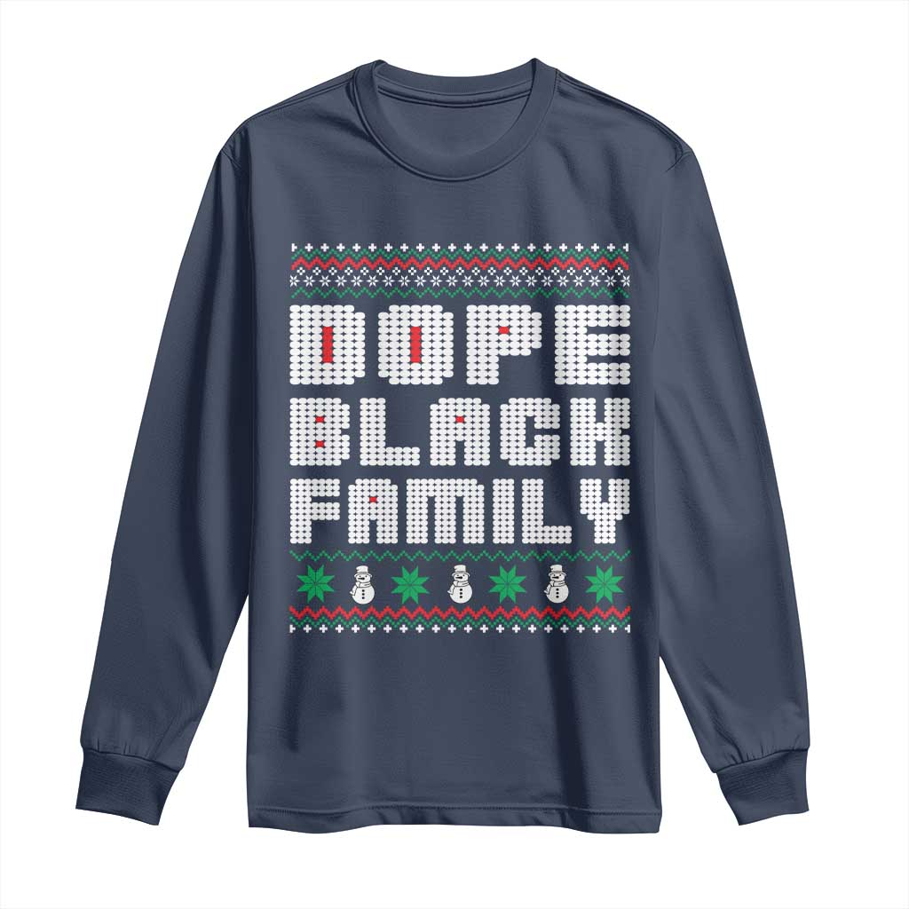 African American Family Christmas Long Sleeve Shirt Dope Black Family Matching Ugly Xmas