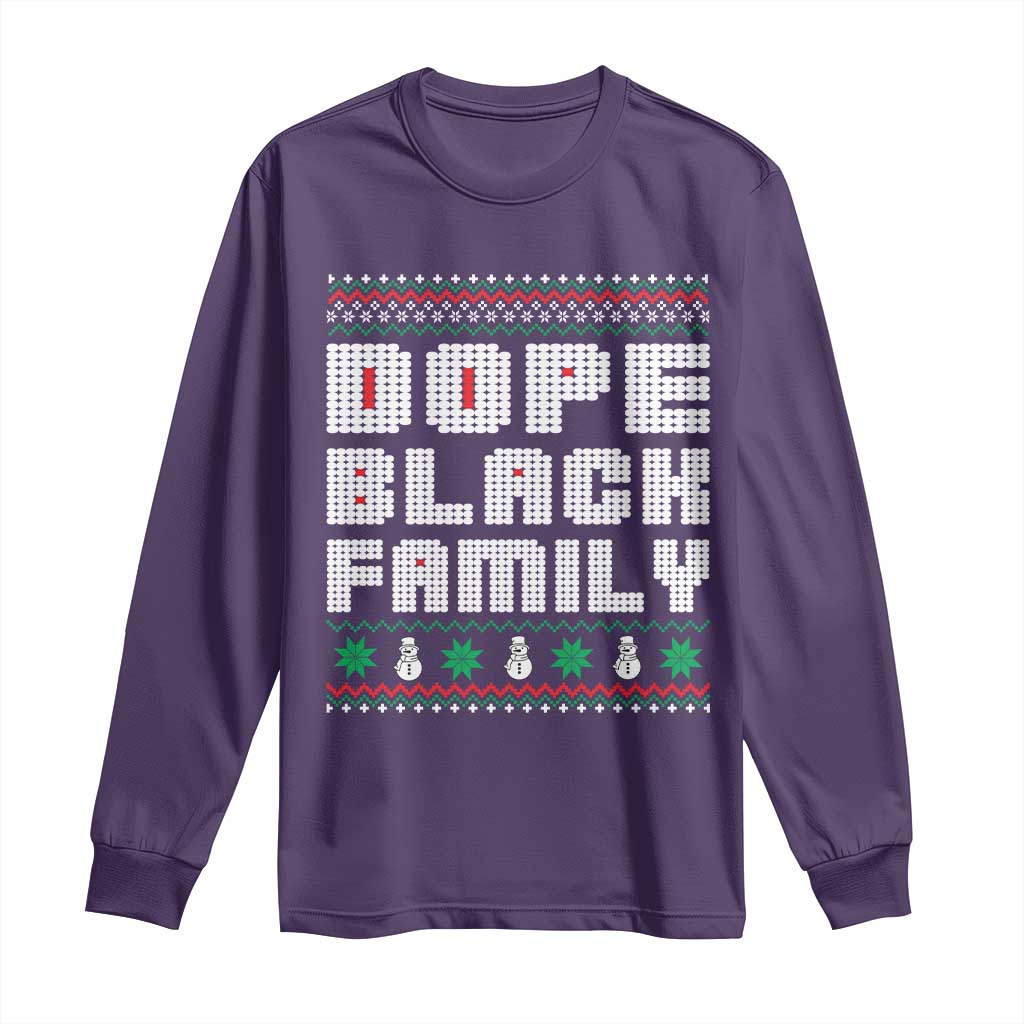 African American Family Christmas Long Sleeve Shirt Dope Black Family Matching Ugly Xmas