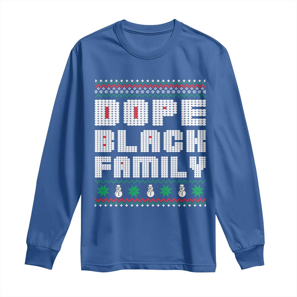 African American Family Christmas Long Sleeve Shirt Dope Black Family Matching Ugly Xmas