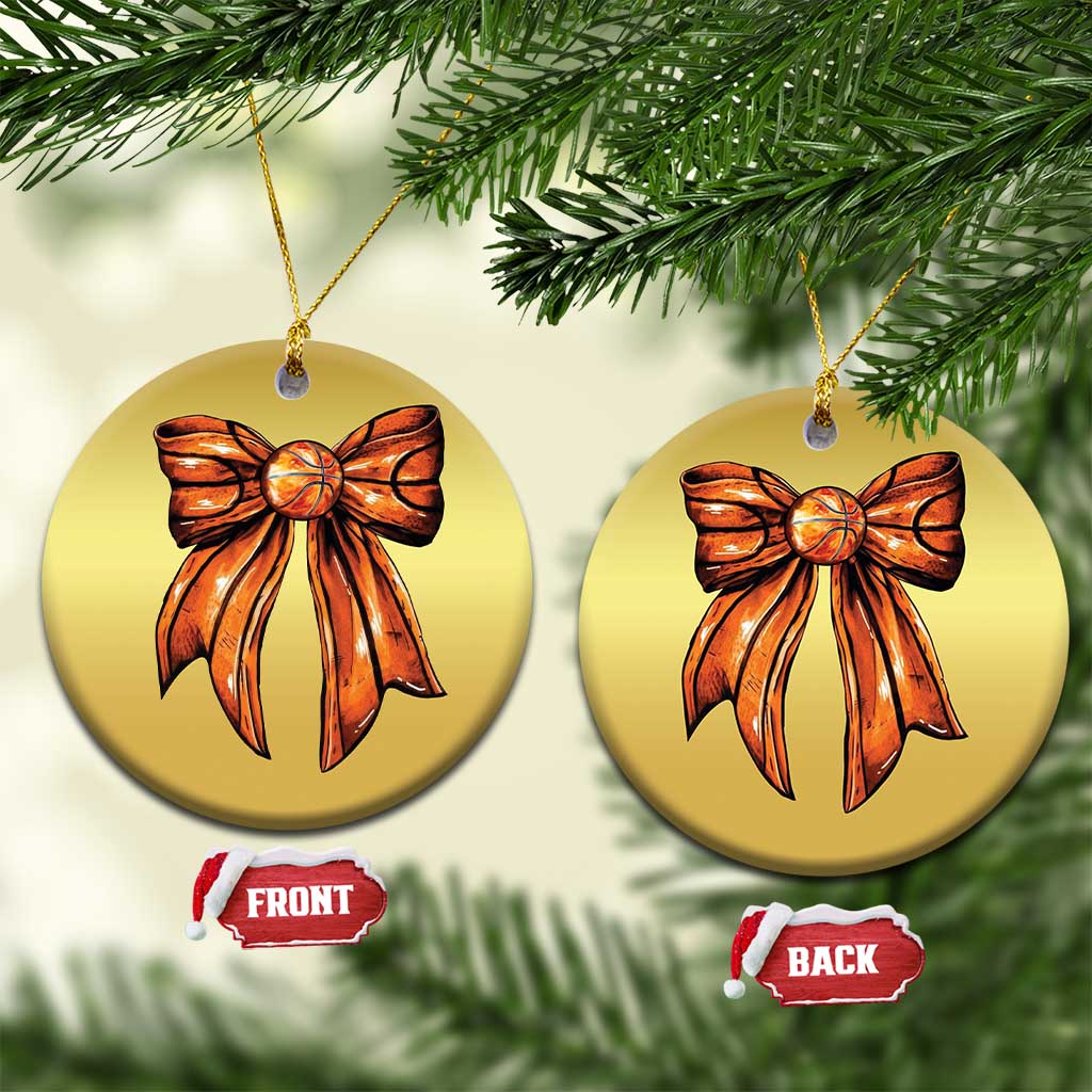 Basketball Coquette Bow Christmas Ornament Game Day - Wonder Print Shop
