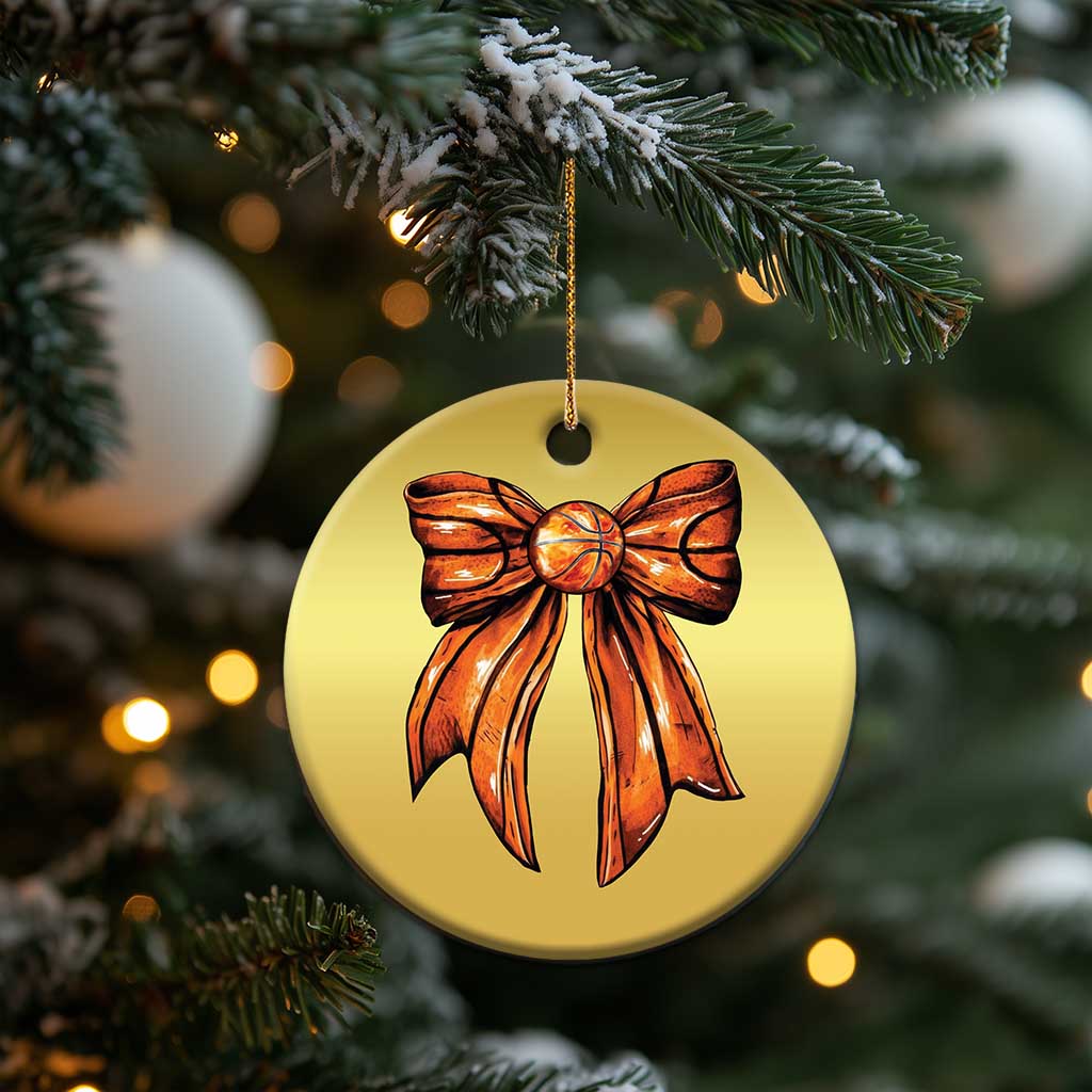 Basketball Coquette Bow Christmas Ornament Game Day - Wonder Print Shop