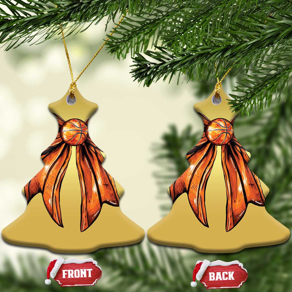 Basketball Coquette Bow Christmas Ornament Game Day - Wonder Print Shop