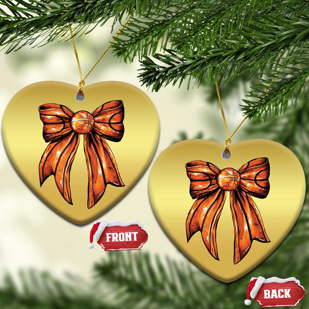 Basketball Coquette Bow Christmas Ornament Game Day - Wonder Print Shop