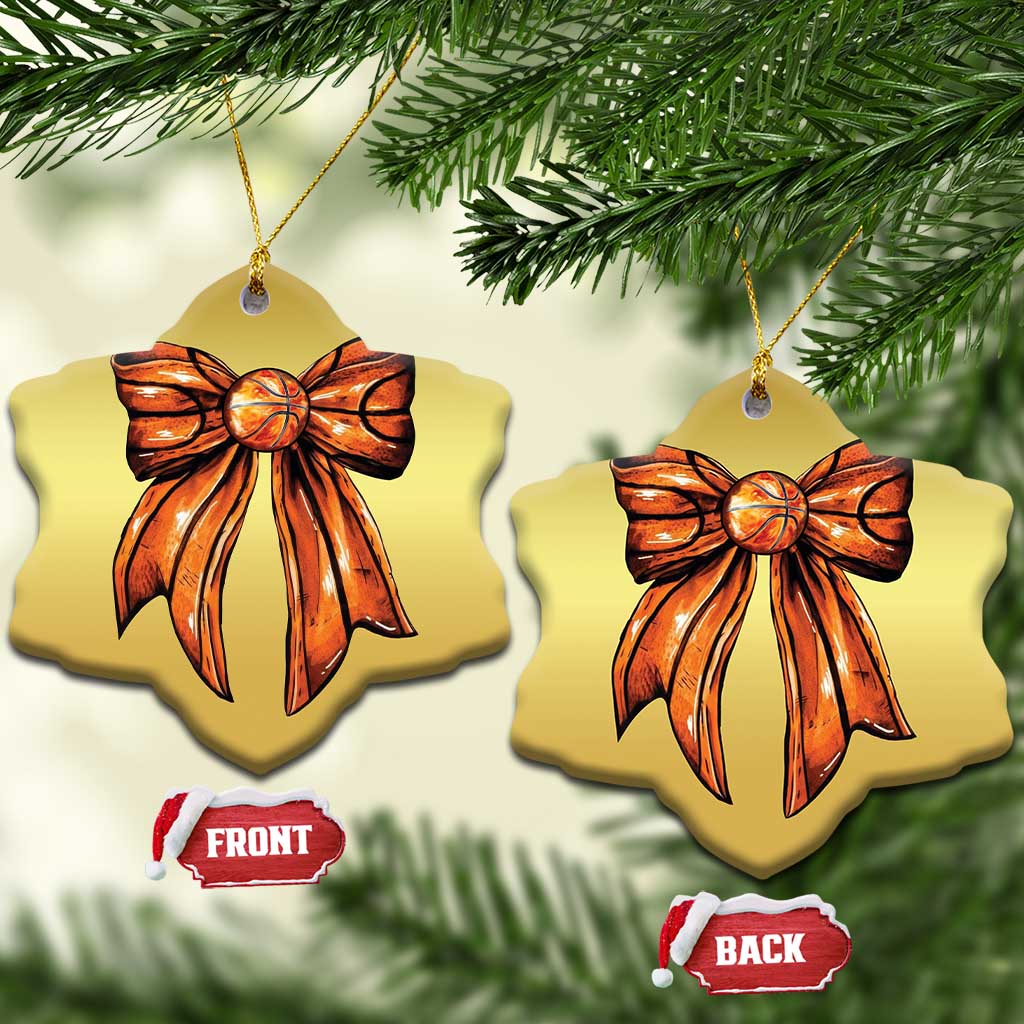 Basketball Coquette Bow Christmas Ornament Game Day - Wonder Print Shop