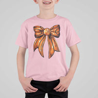 Basketball Coquette Bow T Shirt For Kid Game Day - Wonder Print Shop