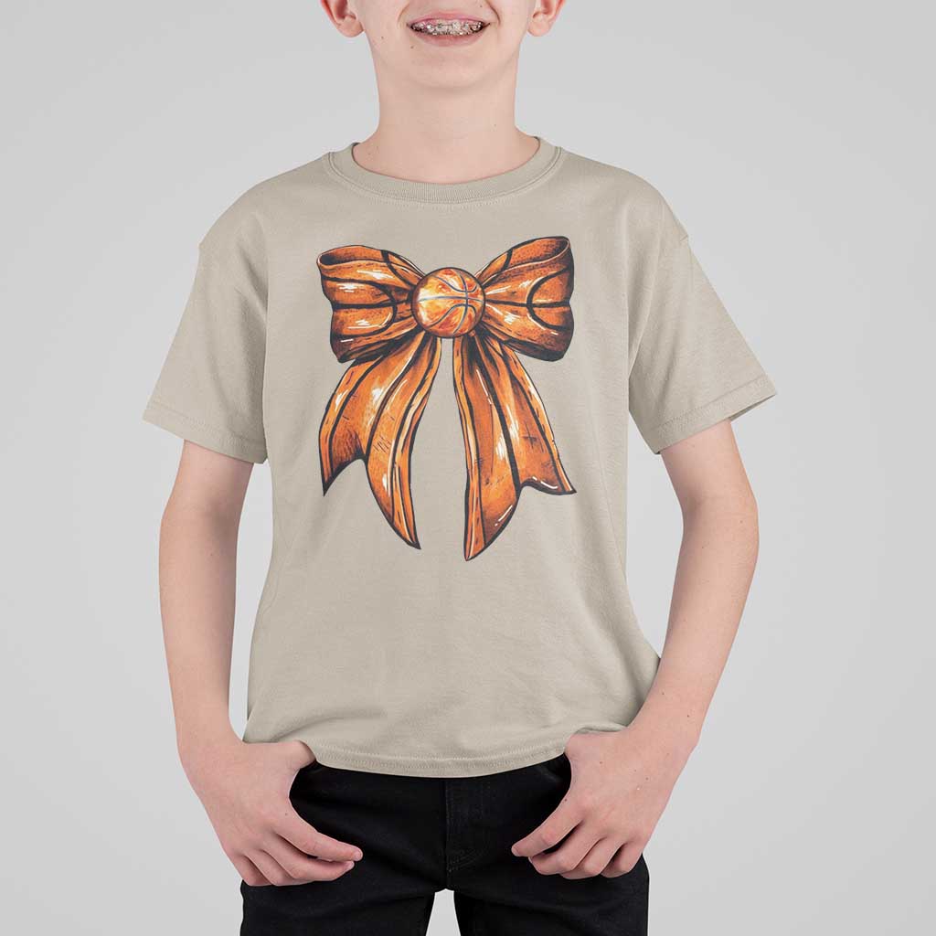 Basketball Coquette Bow T Shirt For Kid Game Day - Wonder Print Shop