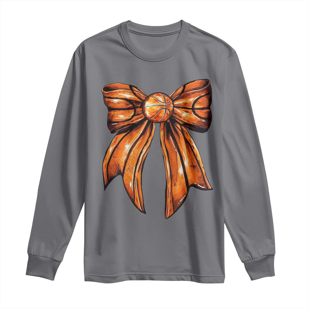 Basketball Coquette Bow Long Sleeve Shirt Game Day