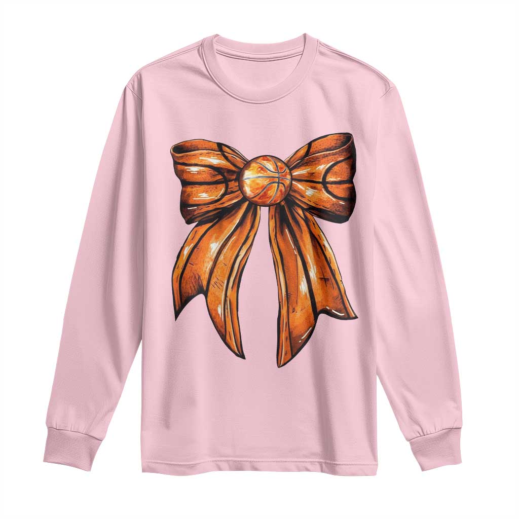 Basketball Coquette Bow Long Sleeve Shirt Game Day