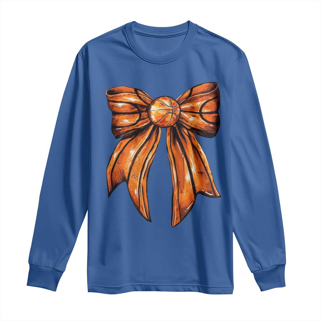 Basketball Coquette Bow Long Sleeve Shirt Game Day