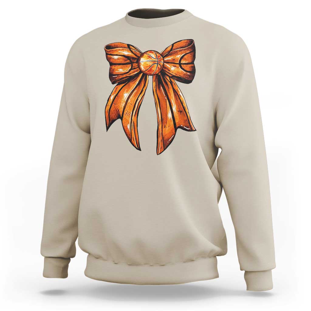 Basketball Coquette Bow Sweatshirt Game Day - Wonder Print Shop
