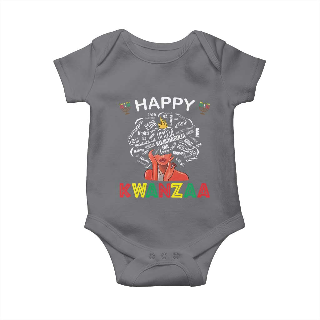Happy Kwanzaa Baby Onesie African American Afro Queen Nguzo Saba - Wonder Print Shop