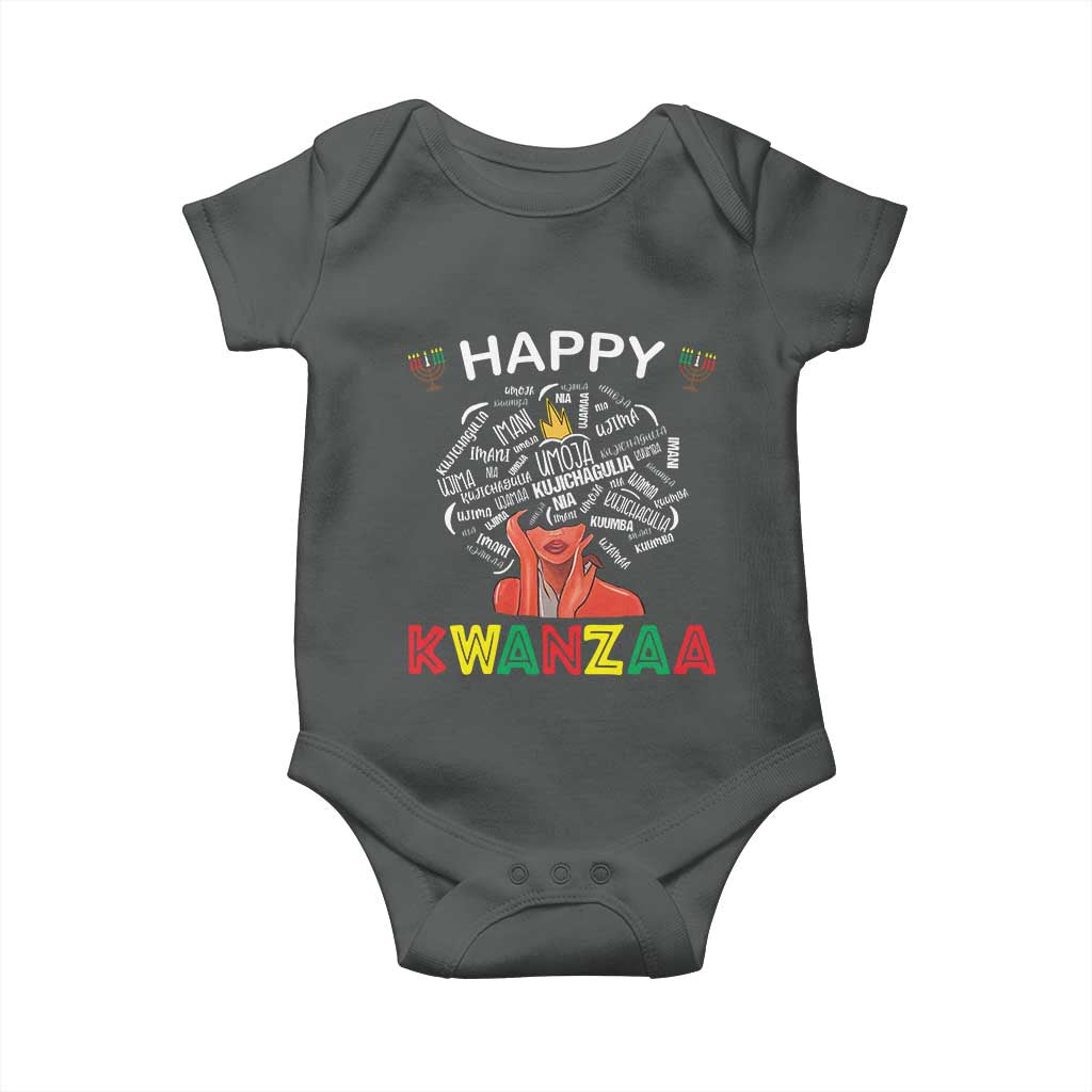 Happy Kwanzaa Baby Onesie African American Afro Queen Nguzo Saba - Wonder Print Shop