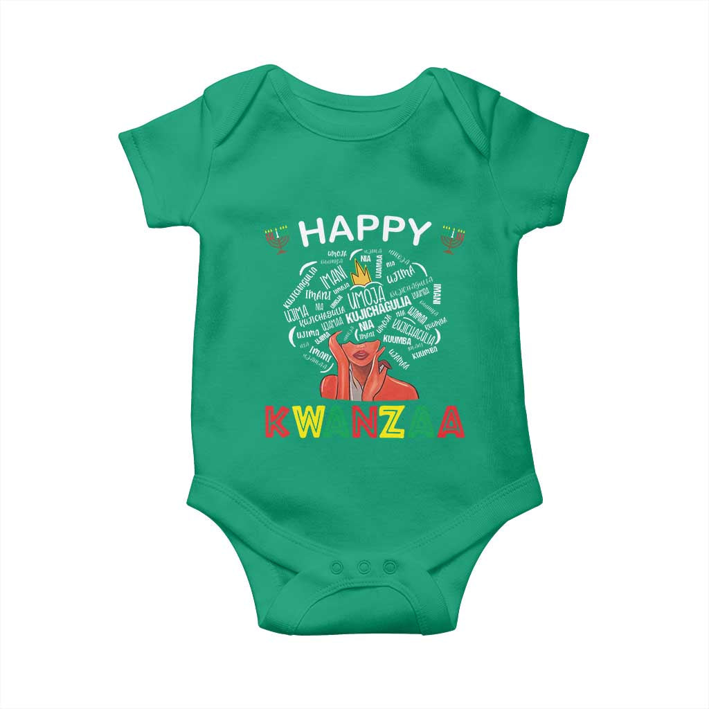Happy Kwanzaa Baby Onesie African American Afro Queen Nguzo Saba - Wonder Print Shop