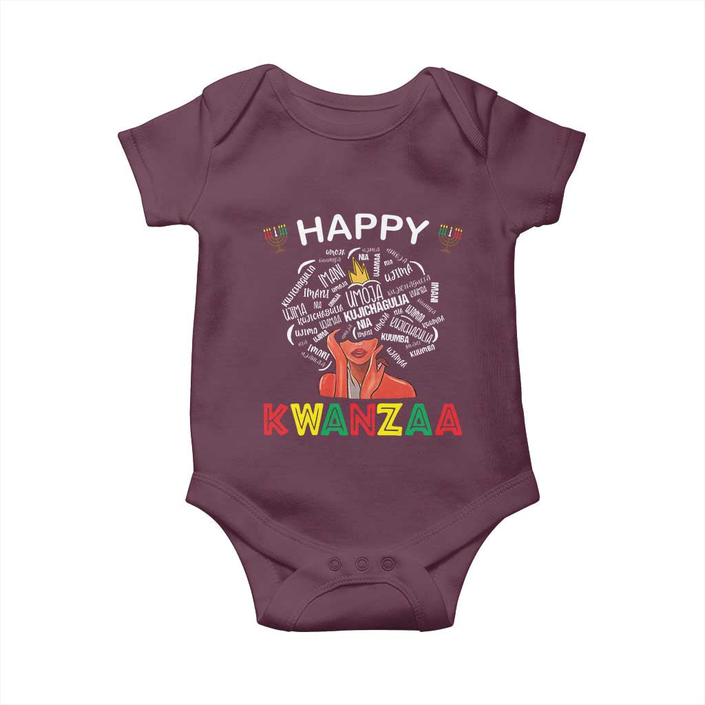 Happy Kwanzaa Baby Onesie African American Afro Queen Nguzo Saba - Wonder Print Shop
