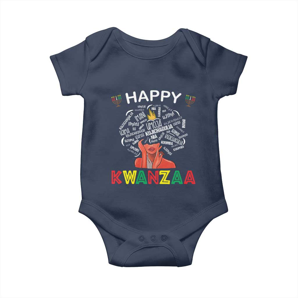 Happy Kwanzaa Baby Onesie African American Afro Queen Nguzo Saba - Wonder Print Shop
