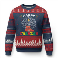 Happy Kwanzaa Ugly Christmas Sweater African American Afro Queen Nguzo Saba - Wonder Print Shop