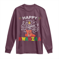Happy Kwanzaa Long Sleeve Shirt African American Afro Queen Nguzo Saba - Wonder Print Shop