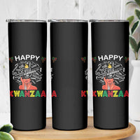 Happy Kwanzaa Skinny Tumbler African American Afro Queen Nguzo Saba - Wonder Print Shop
