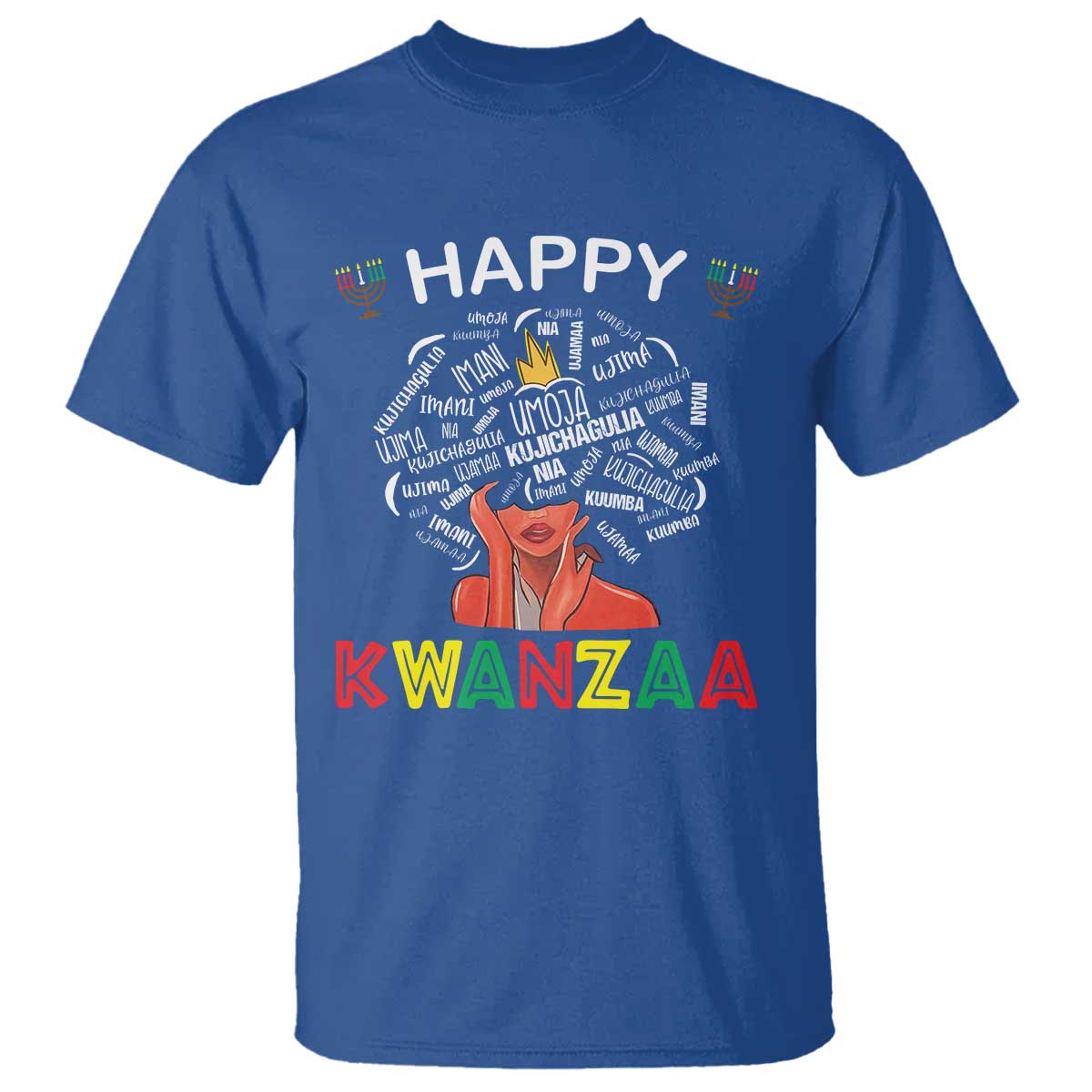 Happy Kwanzaa T Shirt African American Afro Queen Nguzo Saba - Wonder Print Shop