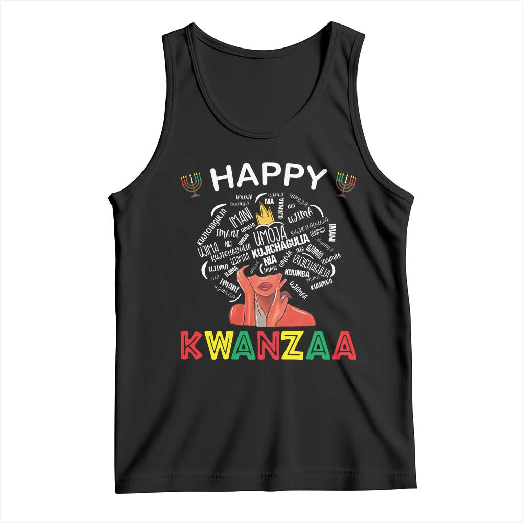 Happy Kwanzaa Tank Top African American Afro Queen Nguzo Saba - Wonder Print Shop