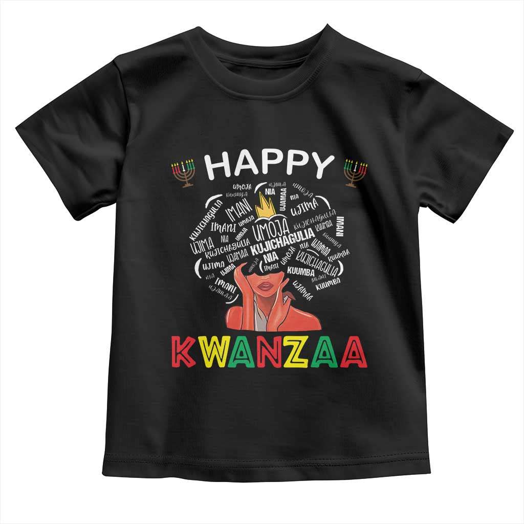Happy Kwanzaa Toddler T Shirt African American Afro Queen Nguzo Saba - Wonder Print Shop