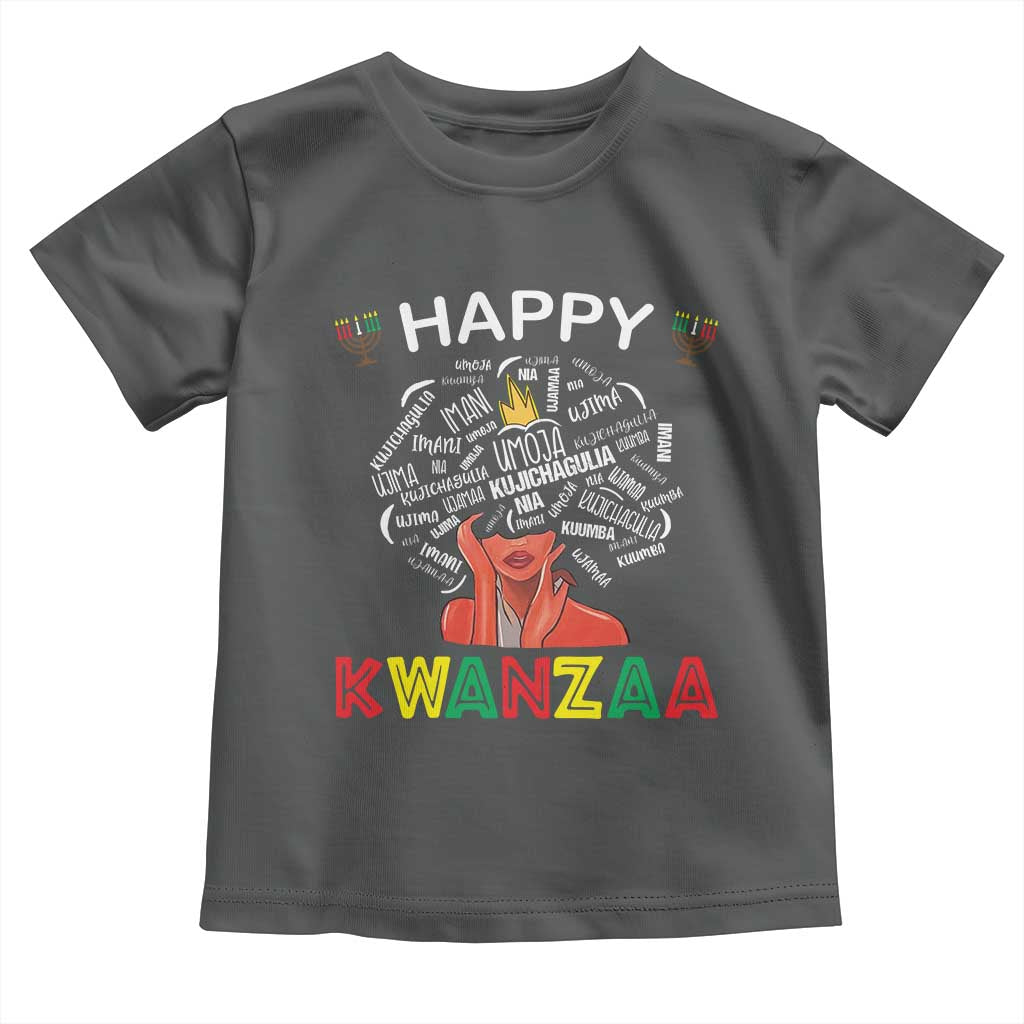 Happy Kwanzaa Toddler T Shirt African American Afro Queen Nguzo Saba - Wonder Print Shop