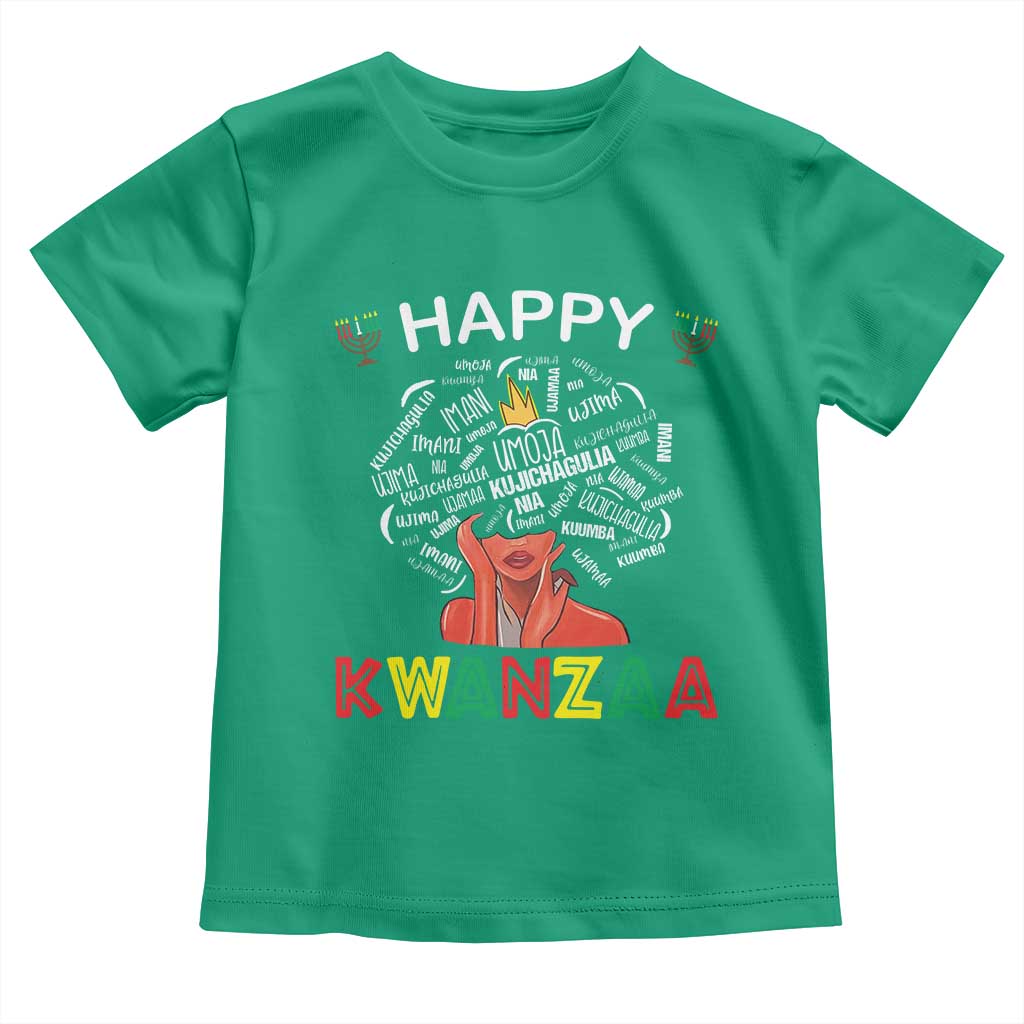 Happy Kwanzaa Toddler T Shirt African American Afro Queen Nguzo Saba - Wonder Print Shop