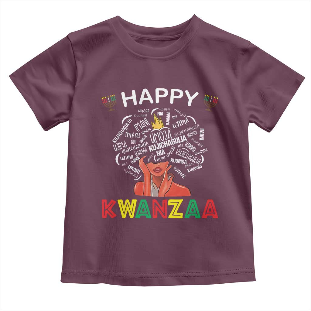 Happy Kwanzaa Toddler T Shirt African American Afro Queen Nguzo Saba - Wonder Print Shop