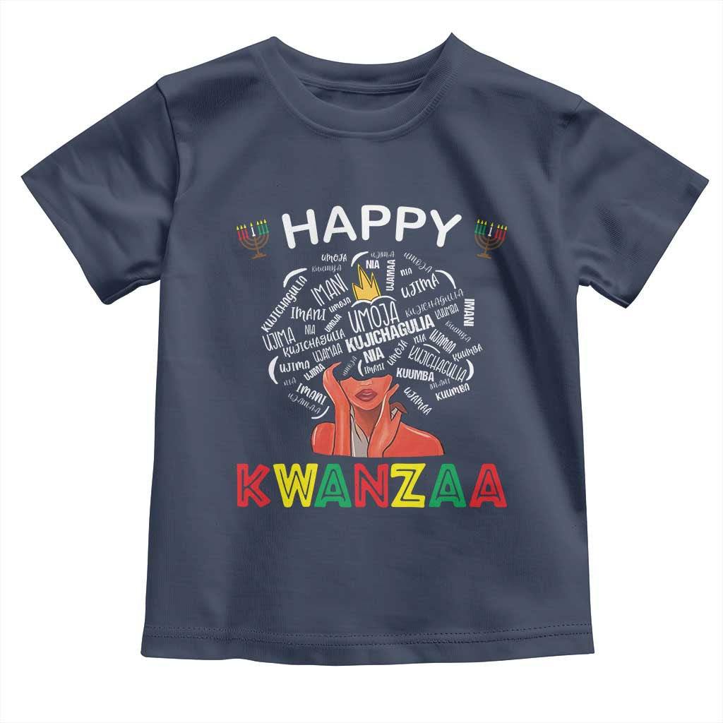 Happy Kwanzaa Toddler T Shirt African American Afro Queen Nguzo Saba - Wonder Print Shop