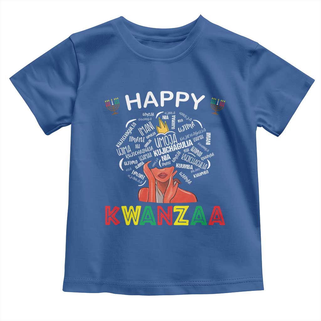 Happy Kwanzaa Toddler T Shirt African American Afro Queen Nguzo Saba - Wonder Print Shop