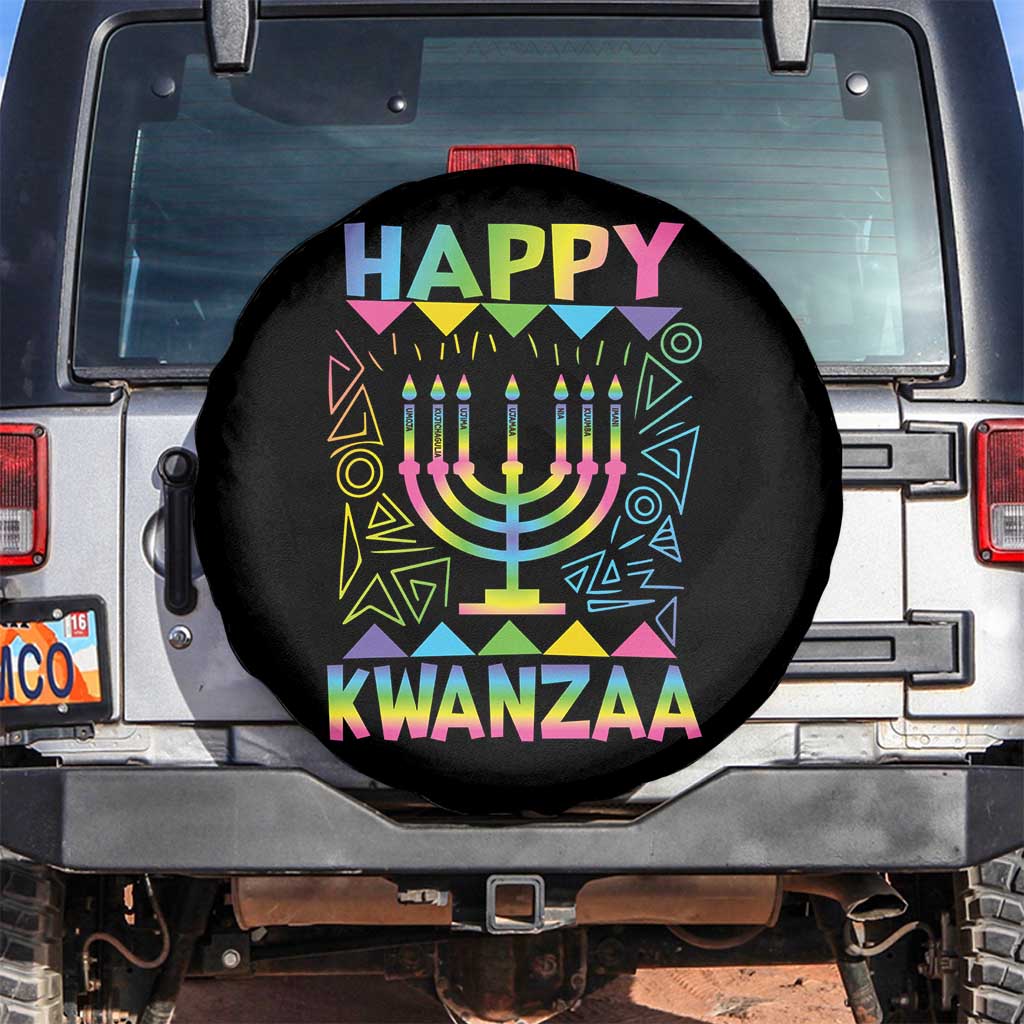 Happy Kwanzaa Spare Tire Cover Christmas African American Heritage Holiday Kinara Mazao - Wonder Print Shop