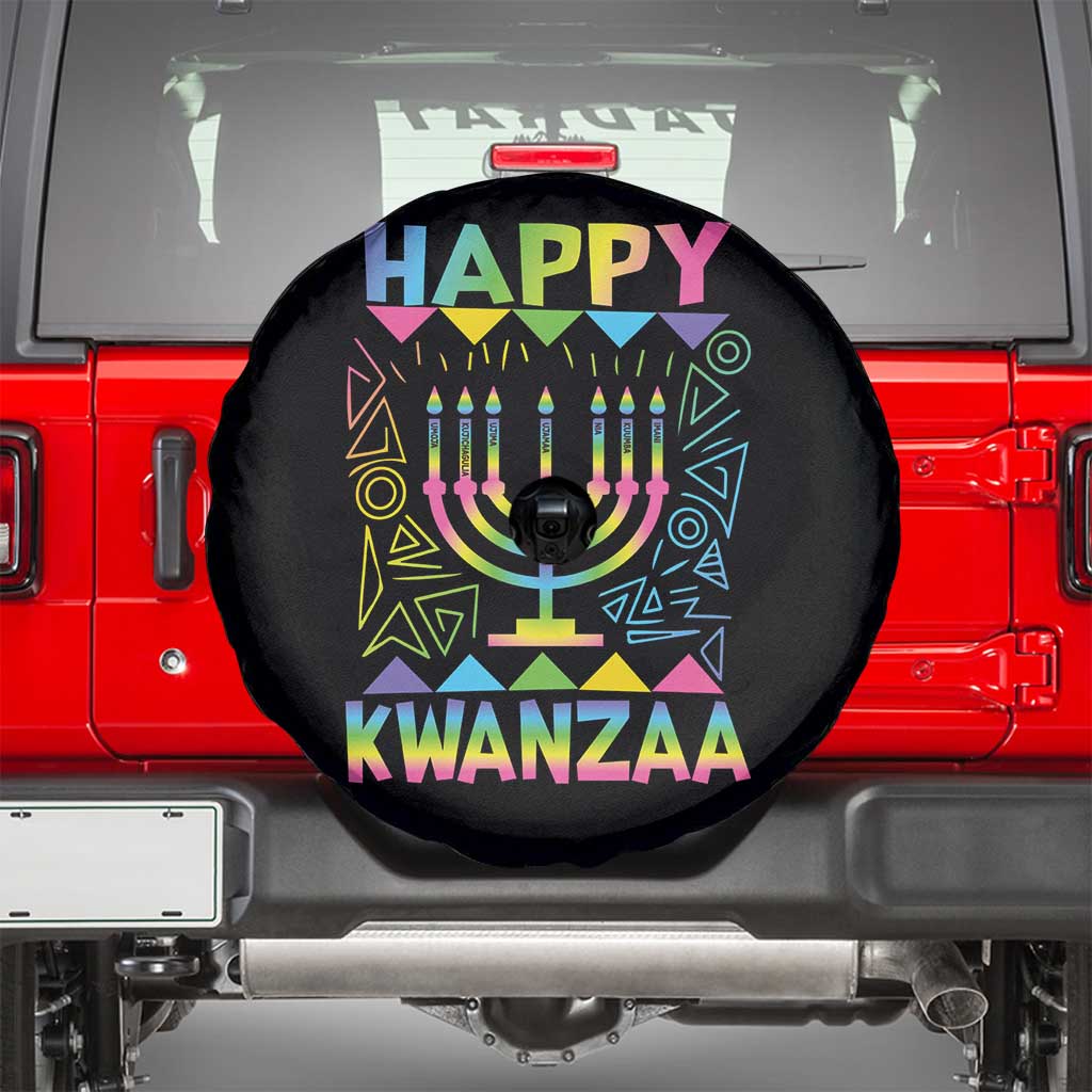 Happy Kwanzaa Spare Tire Cover Christmas African American Heritage Holiday Kinara Mazao - Wonder Print Shop