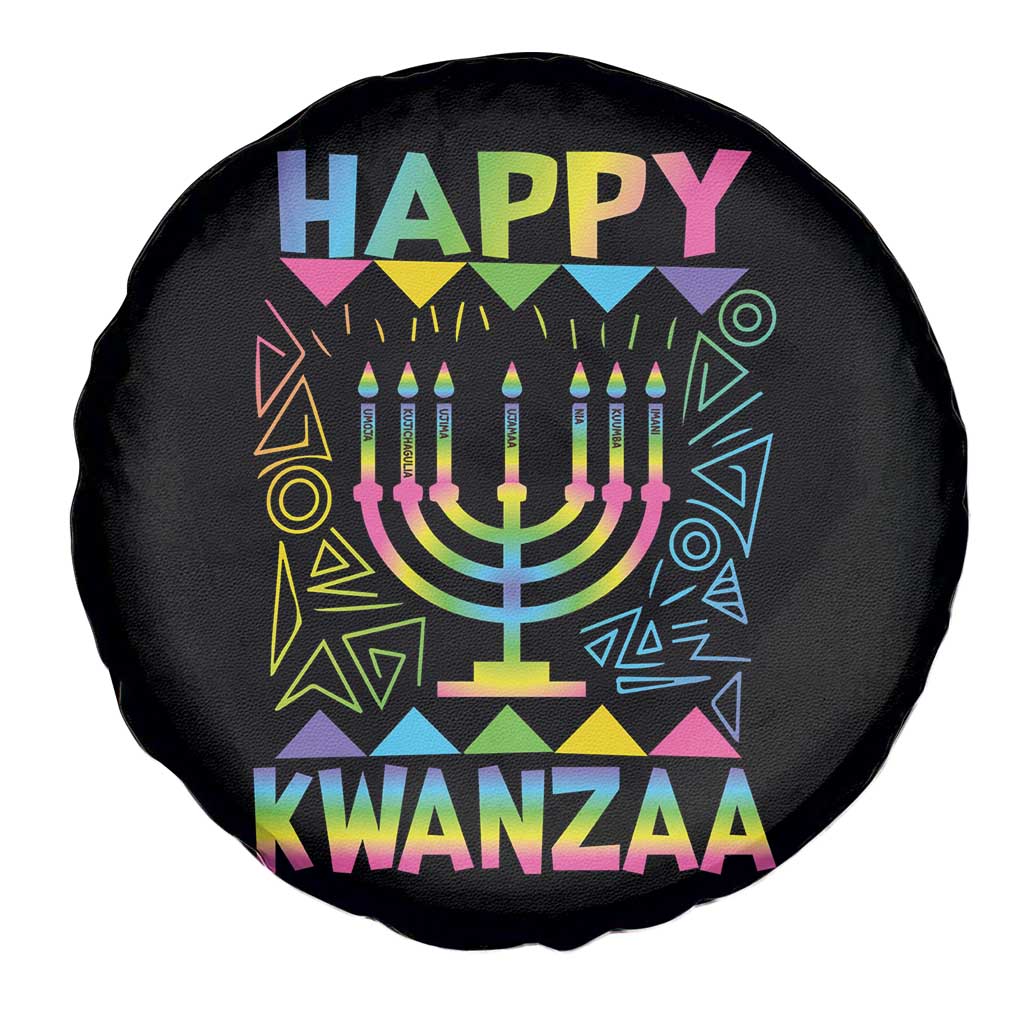 Happy Kwanzaa Spare Tire Cover Christmas African American Heritage Holiday Kinara Mazao - Wonder Print Shop