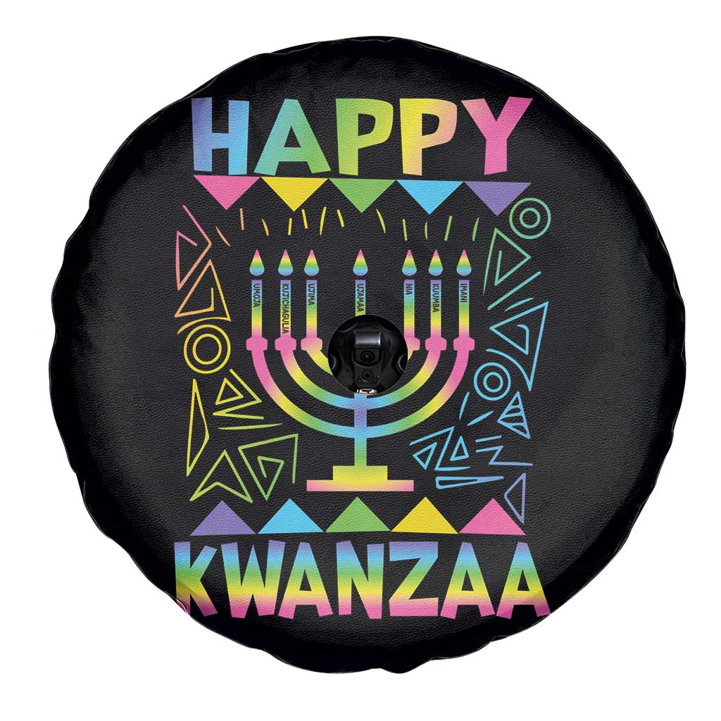 Happy Kwanzaa Spare Tire Cover Christmas African American Heritage Holiday Kinara Mazao - Wonder Print Shop
