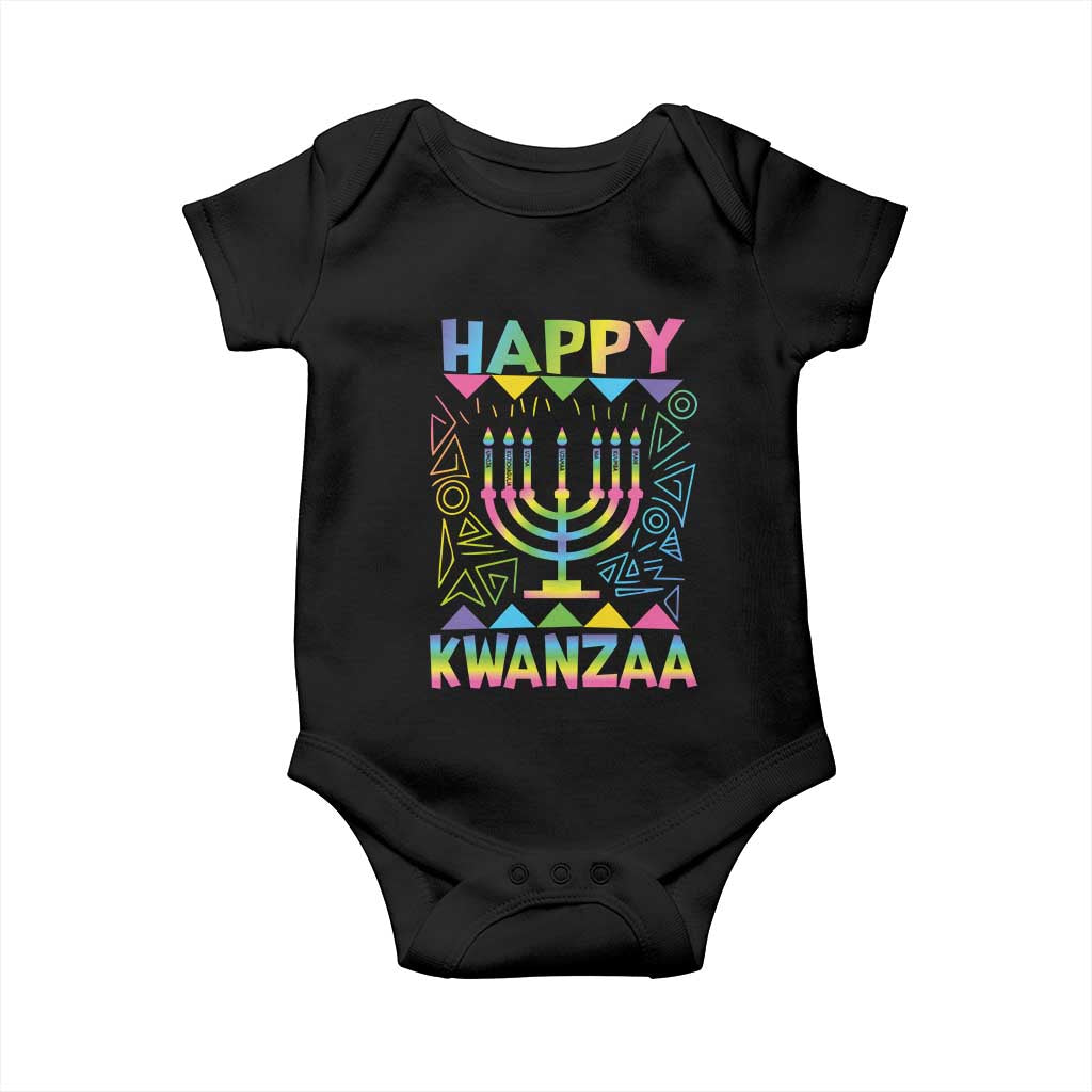 Happy Kwanzaa Baby Onesie Christmas African American Heritage Holiday Kinara Mazao - Wonder Print Shop