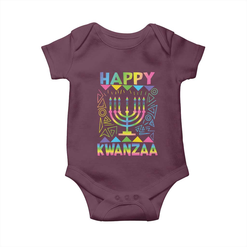 Happy Kwanzaa Baby Onesie Christmas African American Heritage Holiday Kinara Mazao - Wonder Print Shop
