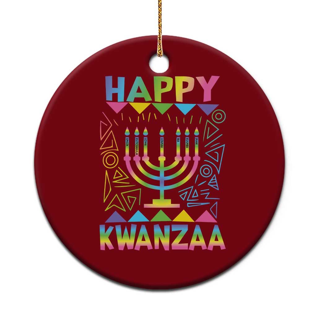 Happy Kwanzaa Ceramic Ornament Christmas African American Heritage Holiday Kinara Mazao - Wonder Print Shop