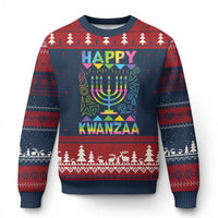 Happy Kwanzaa Ugly Christmas Sweater Xmas African American Heritage Holiday Kinara Mazao - Wonder Print Shop