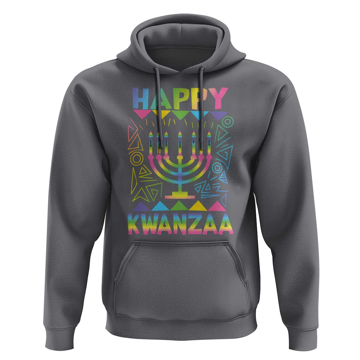 Happy Kwanzaa Hoodie Christmas African American Heritage Holiday Kinara Mazao - Wonder Print Shop