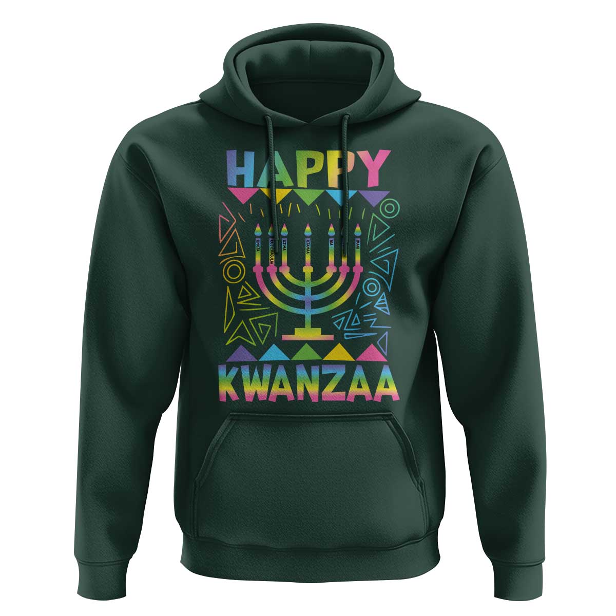 Happy Kwanzaa Hoodie Christmas African American Heritage Holiday Kinara Mazao - Wonder Print Shop