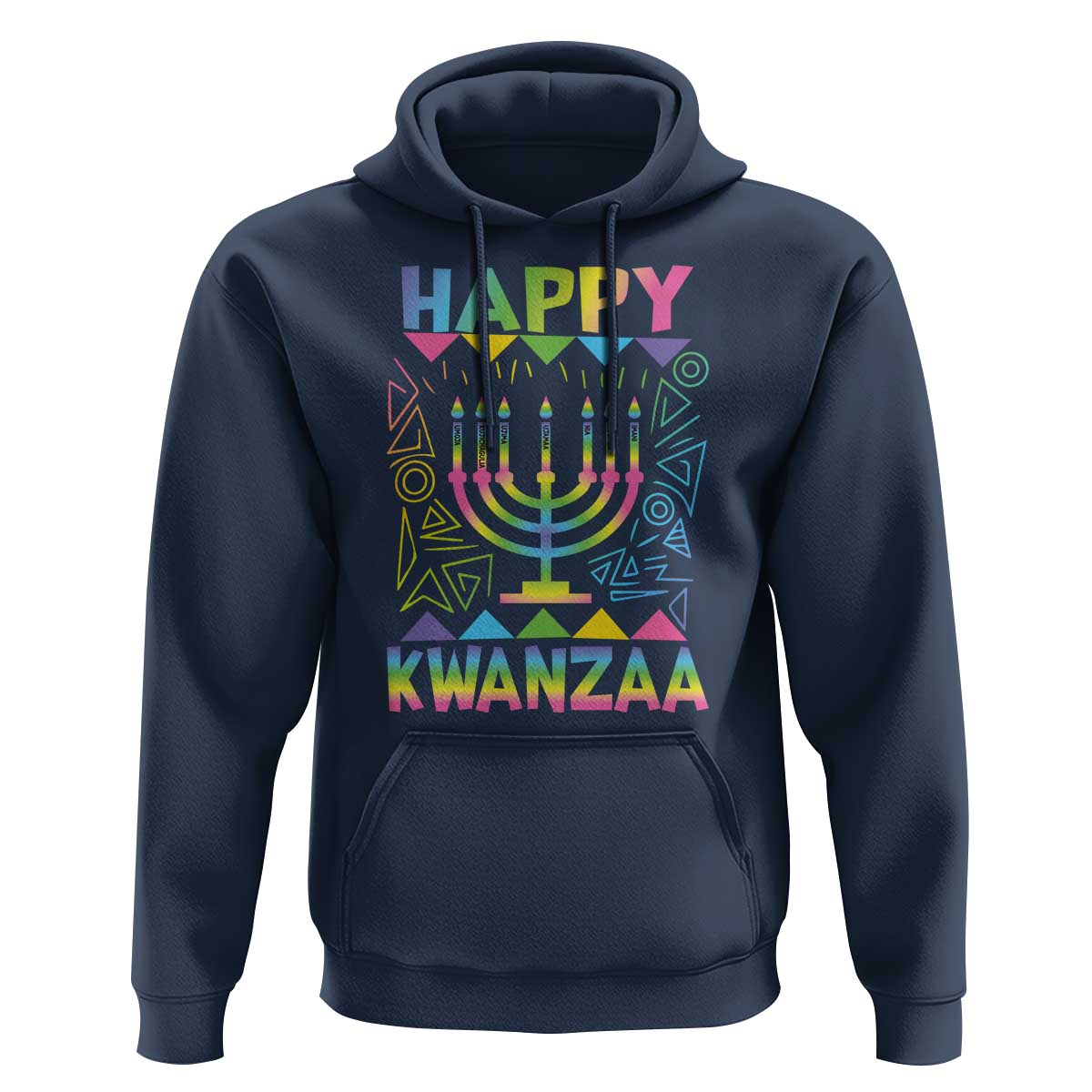 Happy Kwanzaa Hoodie Christmas African American Heritage Holiday Kinara Mazao - Wonder Print Shop