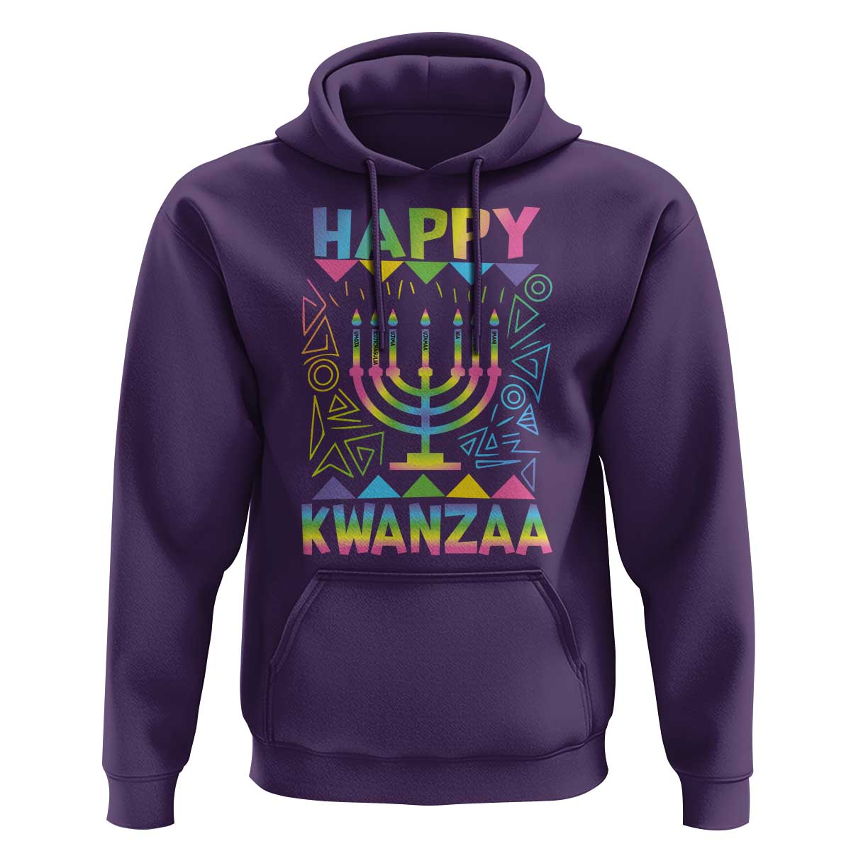 Happy Kwanzaa Hoodie Christmas African American Heritage Holiday Kinara Mazao - Wonder Print Shop