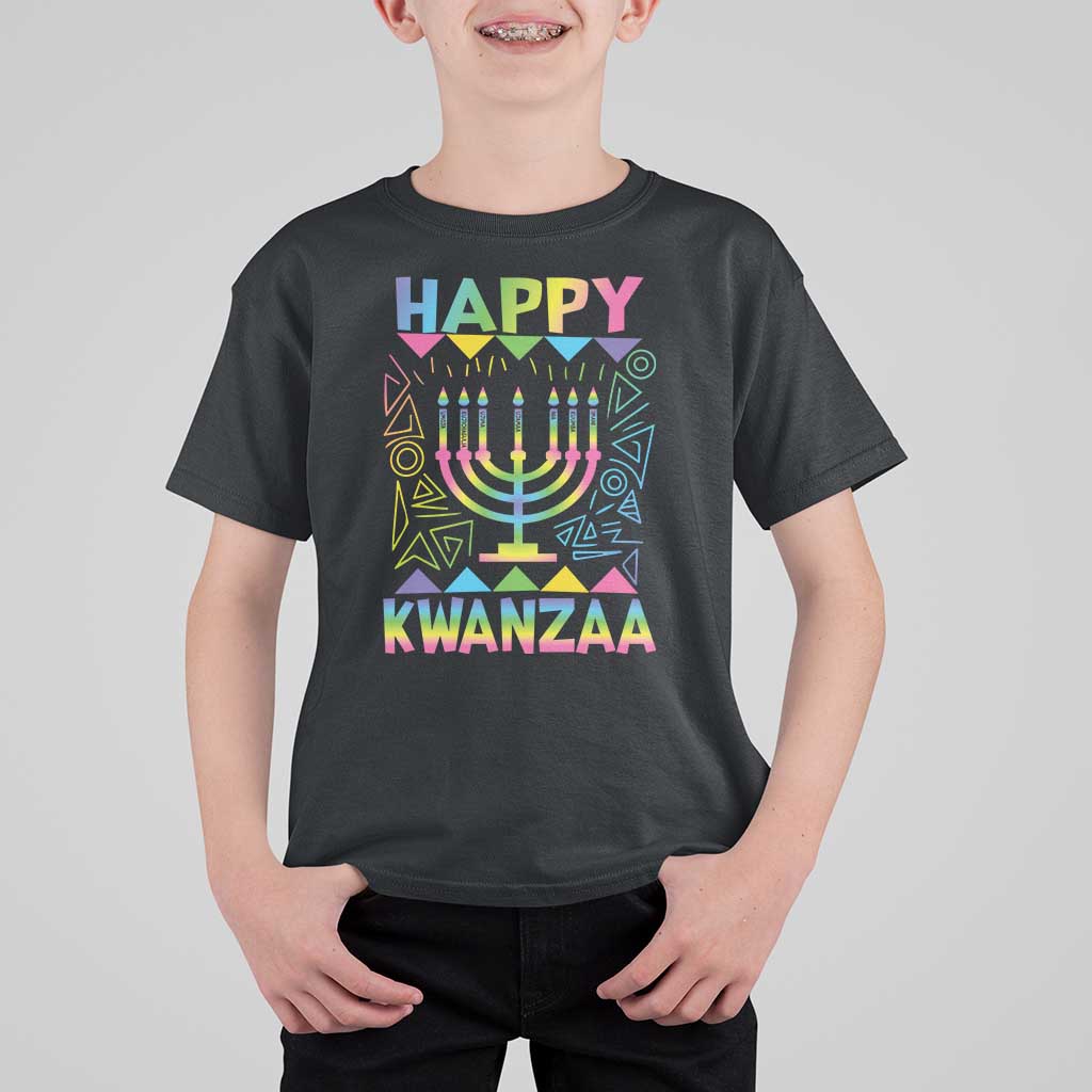 Happy Kwanzaa T Shirt For Kid Christmas African American Heritage Holiday Kinara Mazao - Wonder Print Shop