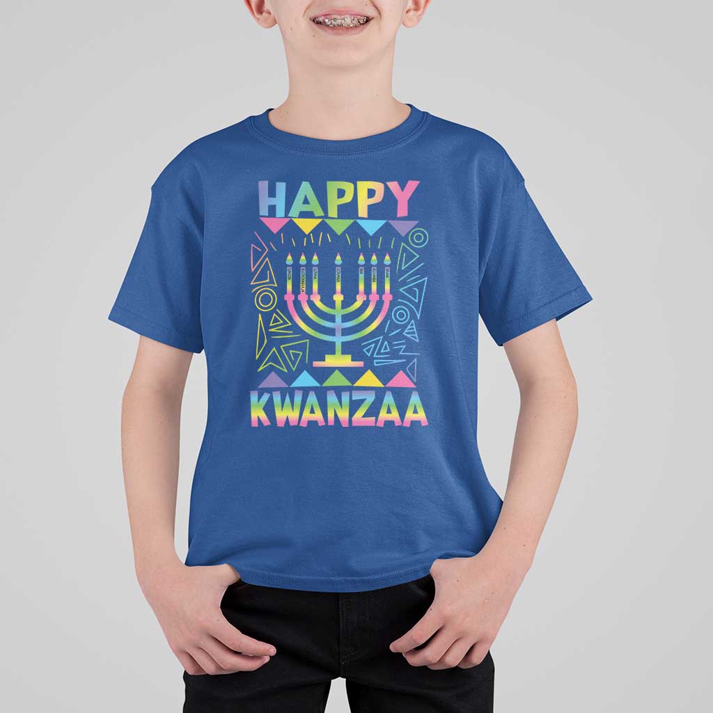 Happy Kwanzaa T Shirt For Kid Christmas African American Heritage Holiday Kinara Mazao - Wonder Print Shop
