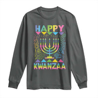 Happy Kwanzaa Long Sleeve Shirt Christmas African American Heritage Holiday Kinara Mazao - Wonder Print Shop