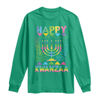 Happy Kwanzaa Long Sleeve Shirt Christmas African American Heritage Holiday Kinara Mazao - Wonder Print Shop